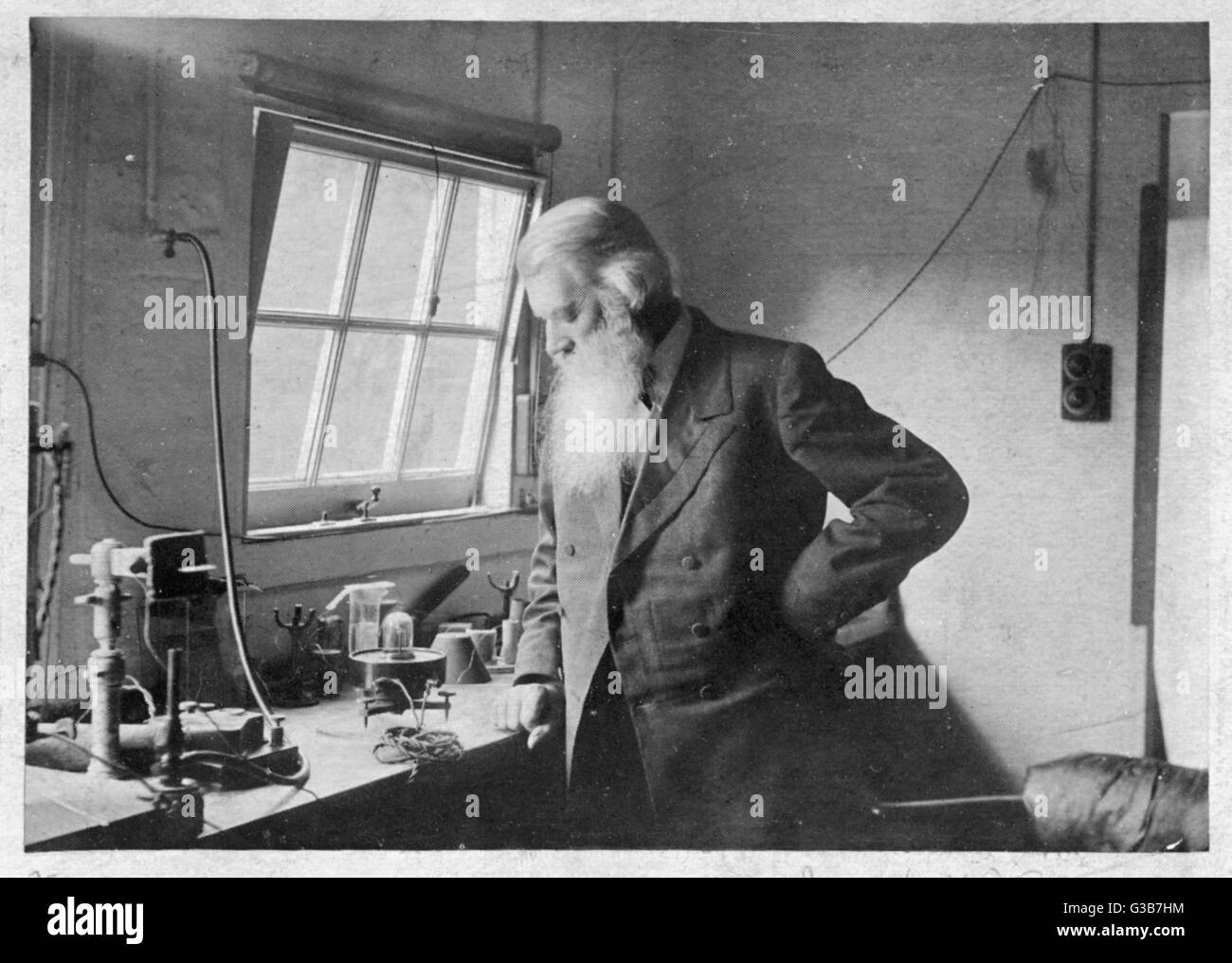 sir JOSEPH WILSON SWAN chemist and electrician who  developed a primitive electric  light (1860), invented the dry  photographic plate, and other  important developments.     Date: 1828 - 1914 Stock Photo