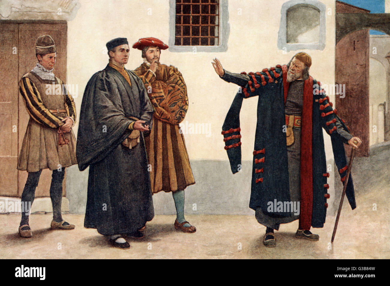 act-iii-scene-iii-shylock-antonio-salarino-gaoler-shylock-stock