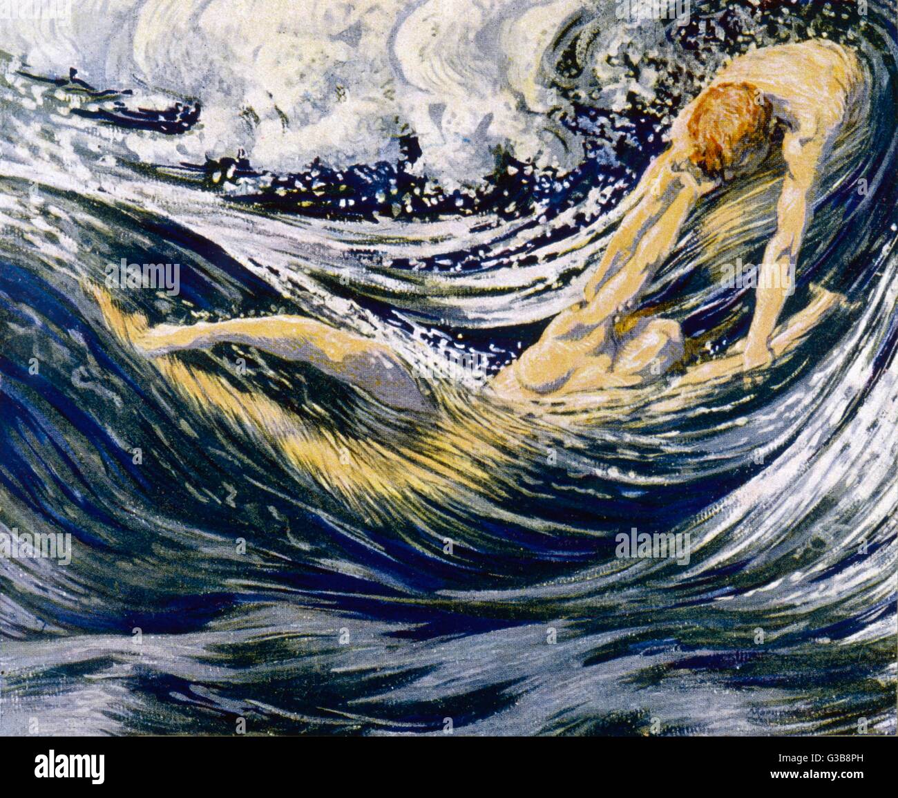 2 AMONG THE WAVES, 1913 Stock Photo