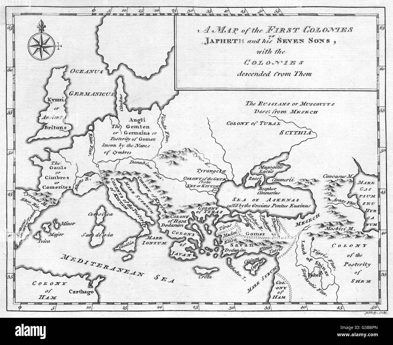 MAP/EUROPE/NOAH 1778 Stock Photo