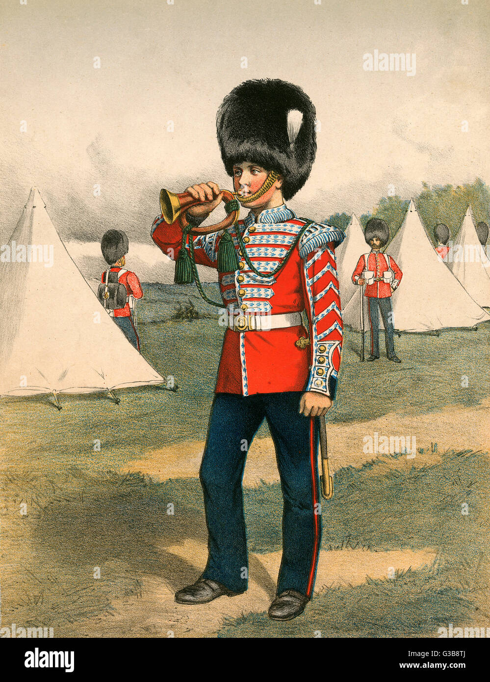 Army Bugler - circa 19 Stock Photo