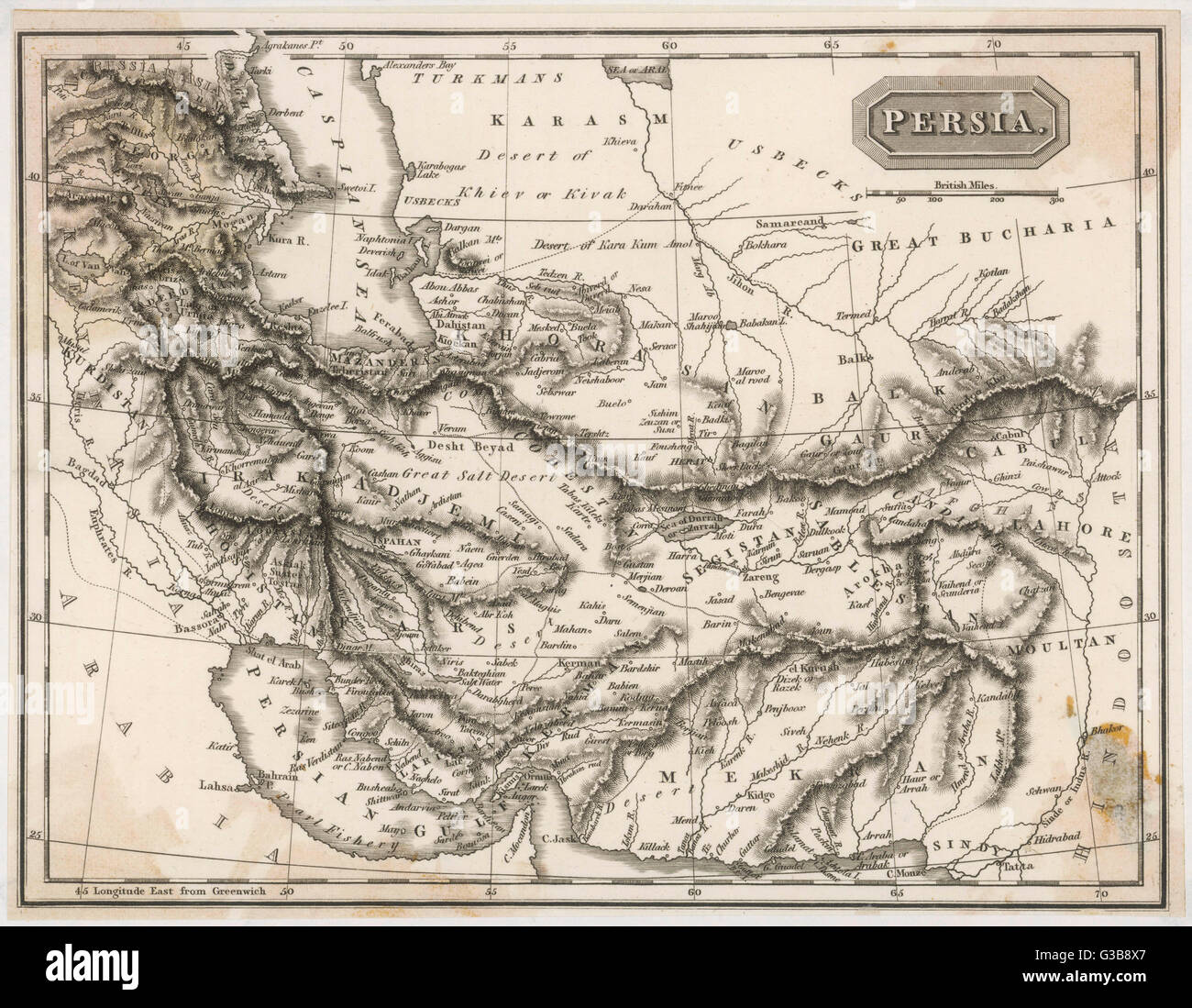 Map - Asia - Persia 19th century Stock Photo