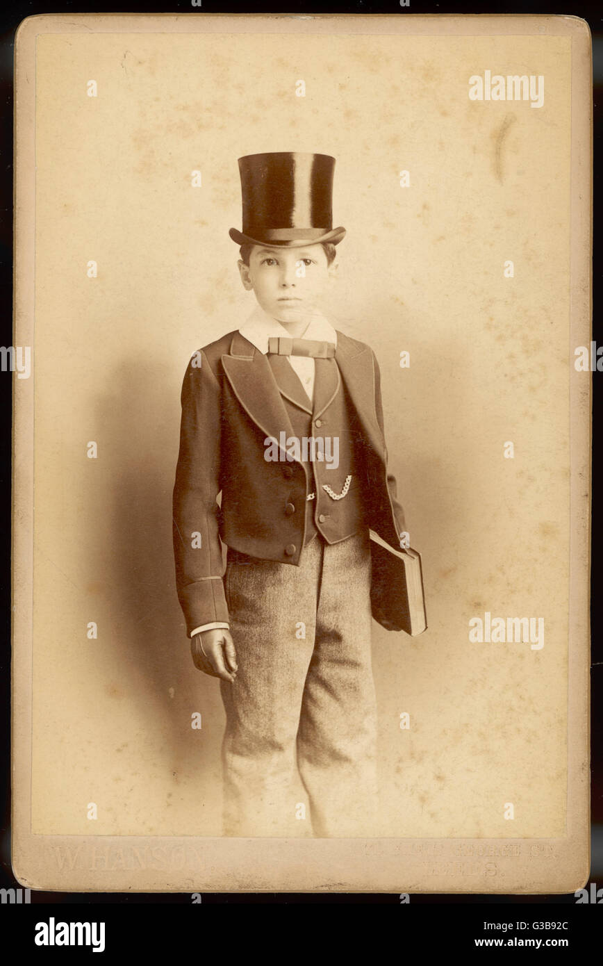 BOY IN BEST CLOTHES 1880 Stock Photo
