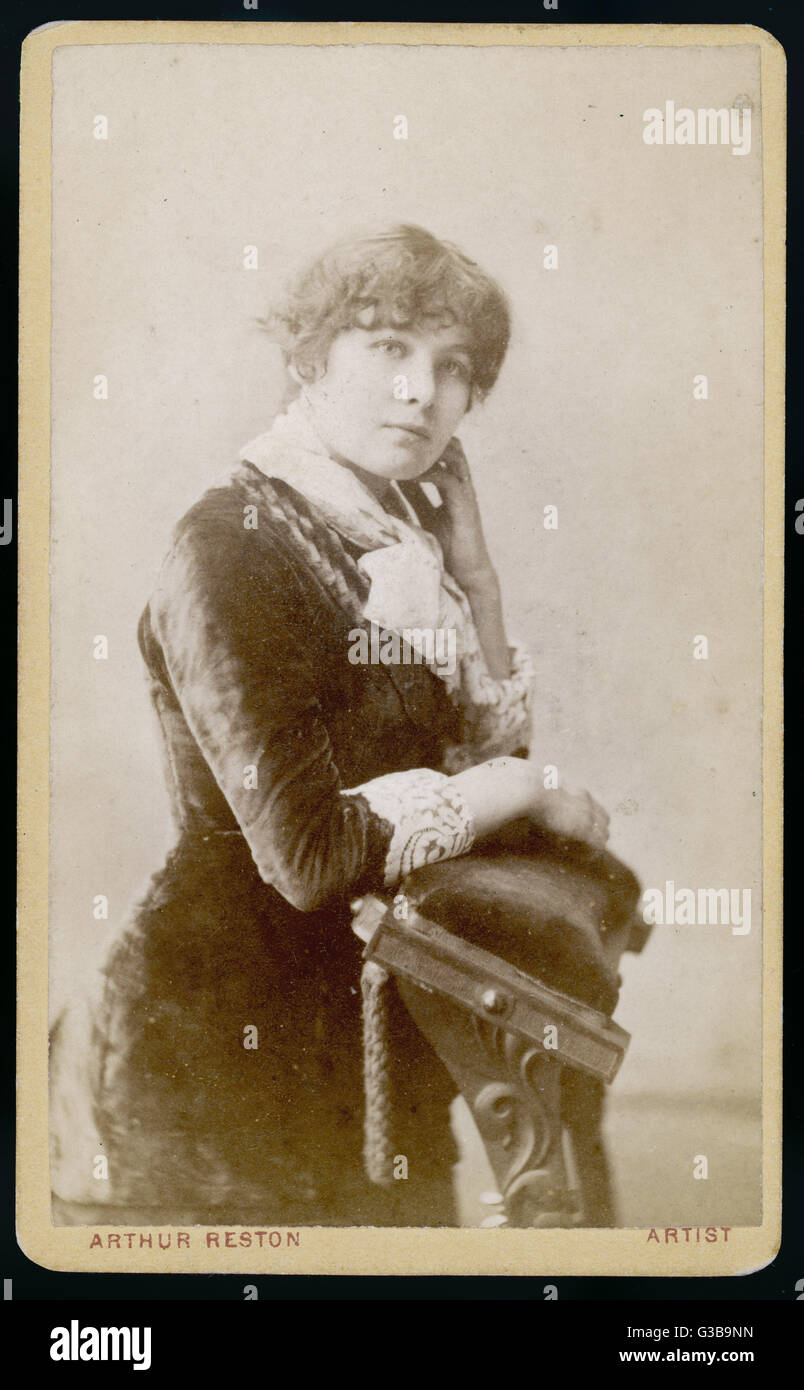 A portrait of Emmeline  Pankhurst (nee Goulden) taken  in a studio in Manchester at  around the time of her  marriage to Richard Pankhurst.      Date: 1879 Stock Photo