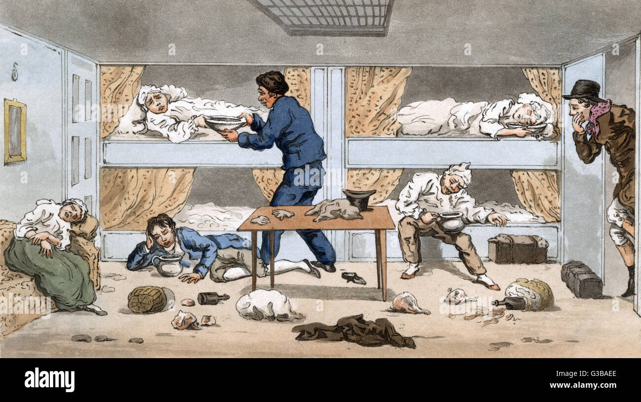 Seasick passengers Stock Photo