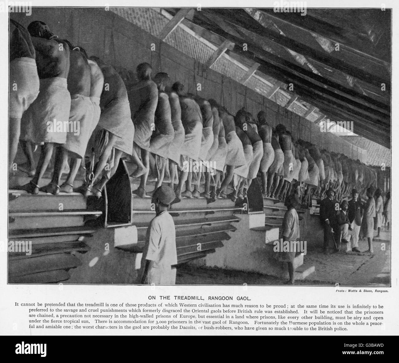 Inmates at Burma #39 s Rangoon Gaol run by the British are forced to work