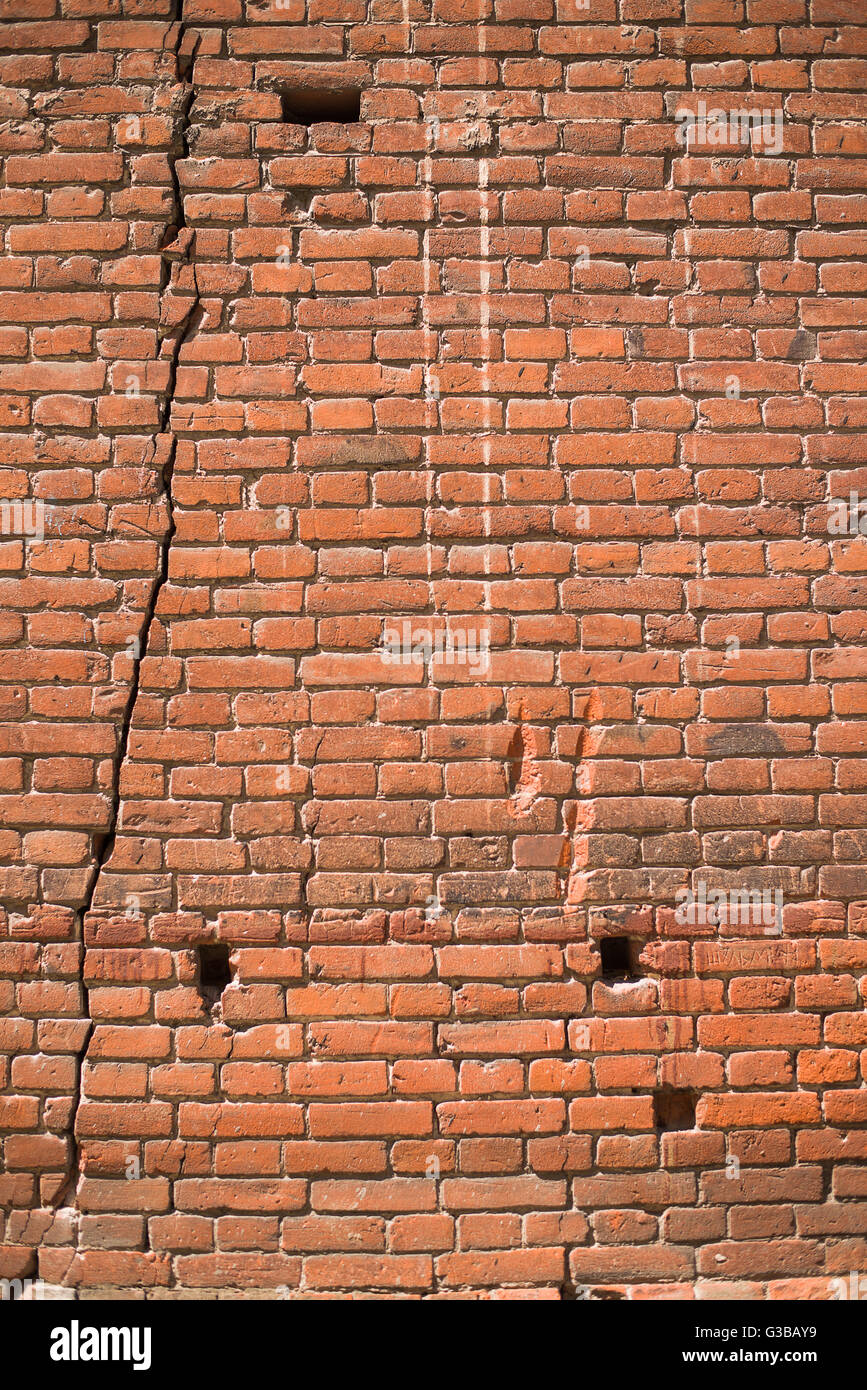 The wall of the old brick house Stock Photo