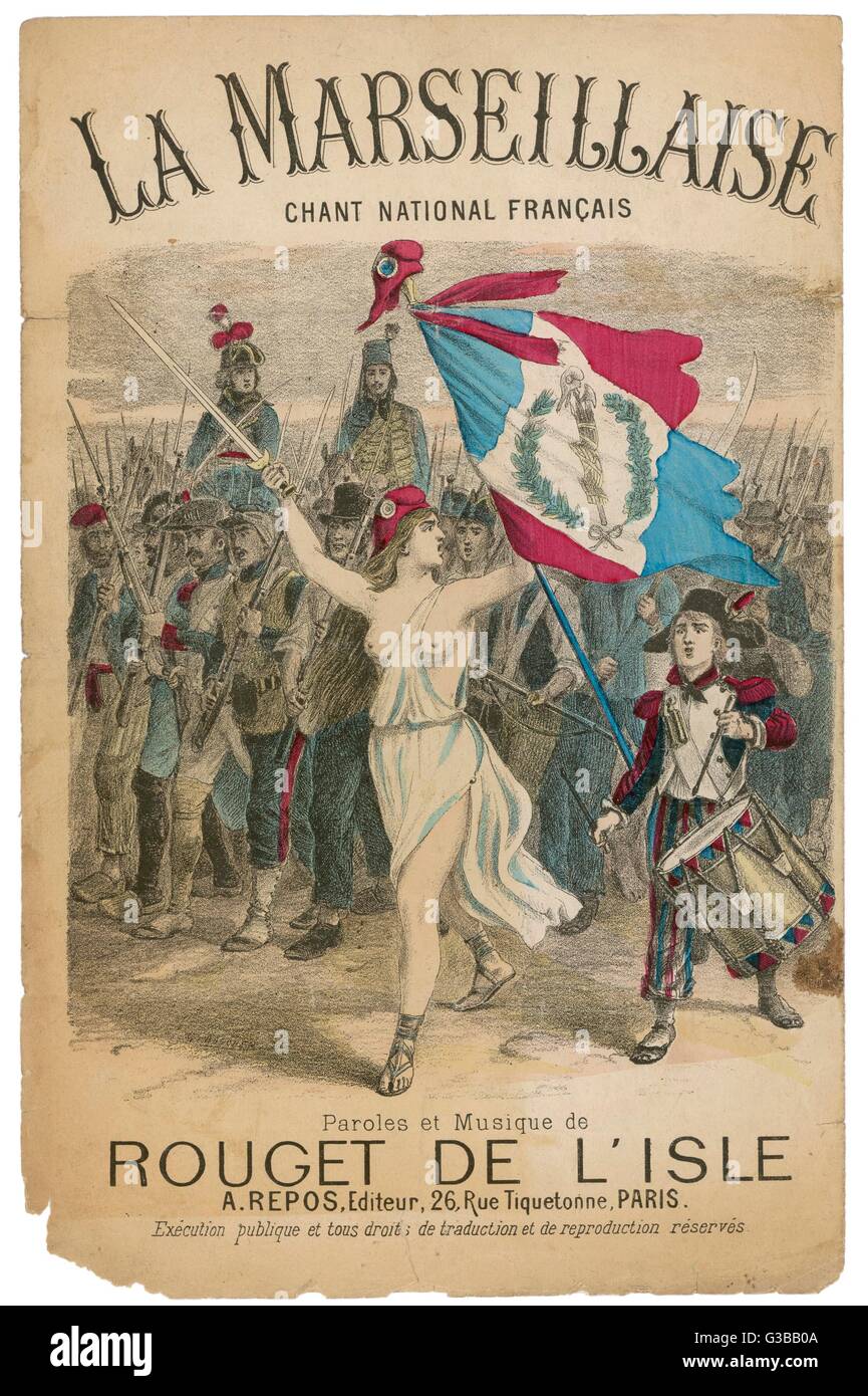 Marianne' leads the revolutionary army in the 'Marseillaise', the French  national anthem. Date: circa 1789 Stock Photo - Alamy