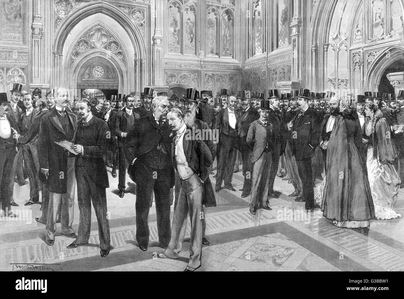 HOUSE OF COMMONS LOBBY Stock Photo