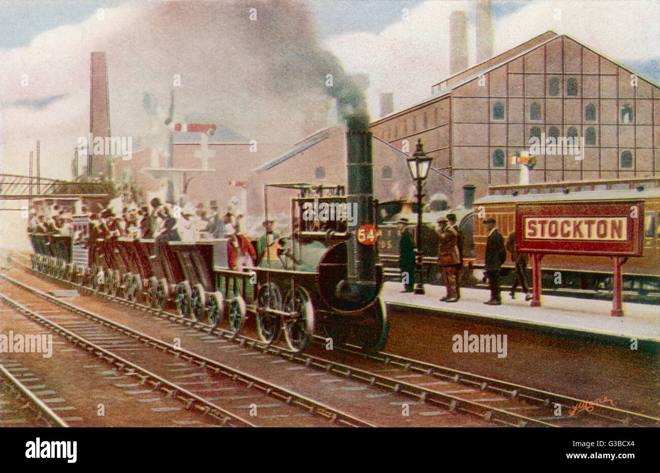 Opening of the stockton and darlington railway hires stock photography