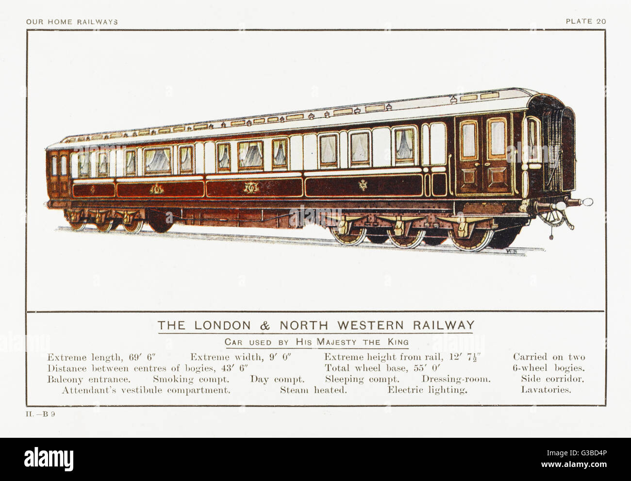 Royal coach of the London and North Western Railway. Date circa 1910