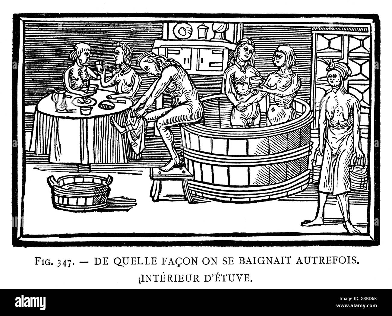 FRENCH BATH HOUSE 1514 Stock Photo Alamy