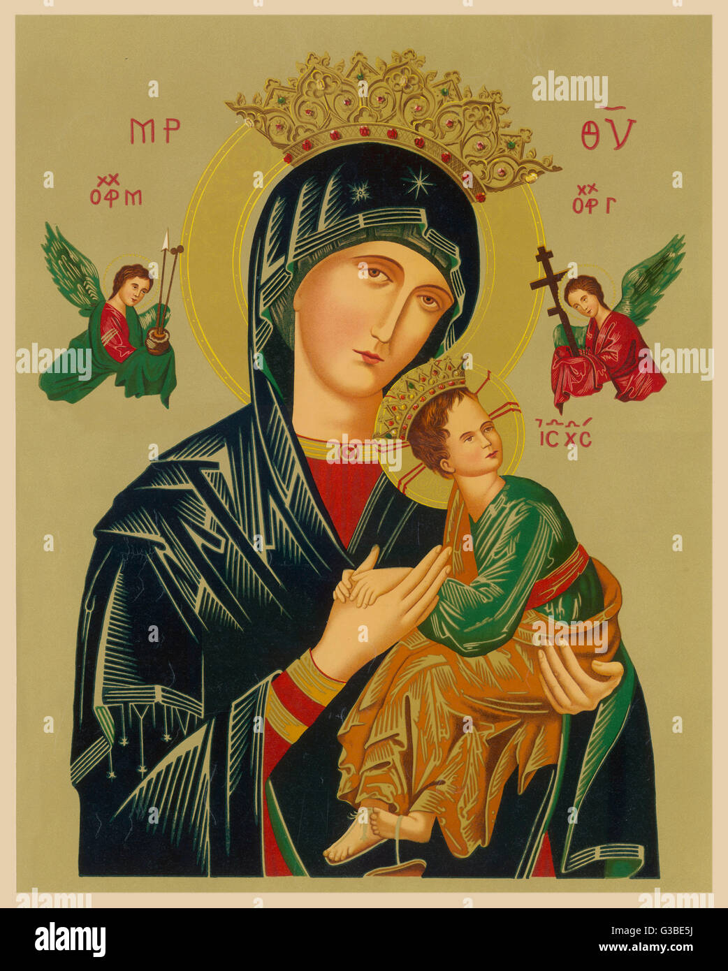 Virgin Mary - Russian Icon Stock Photo