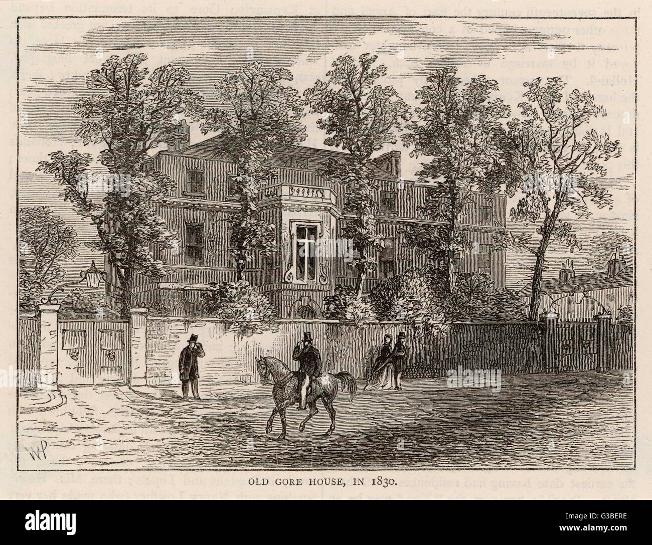 Old Gore House in Kensington          Date: 1830 Stock Photo