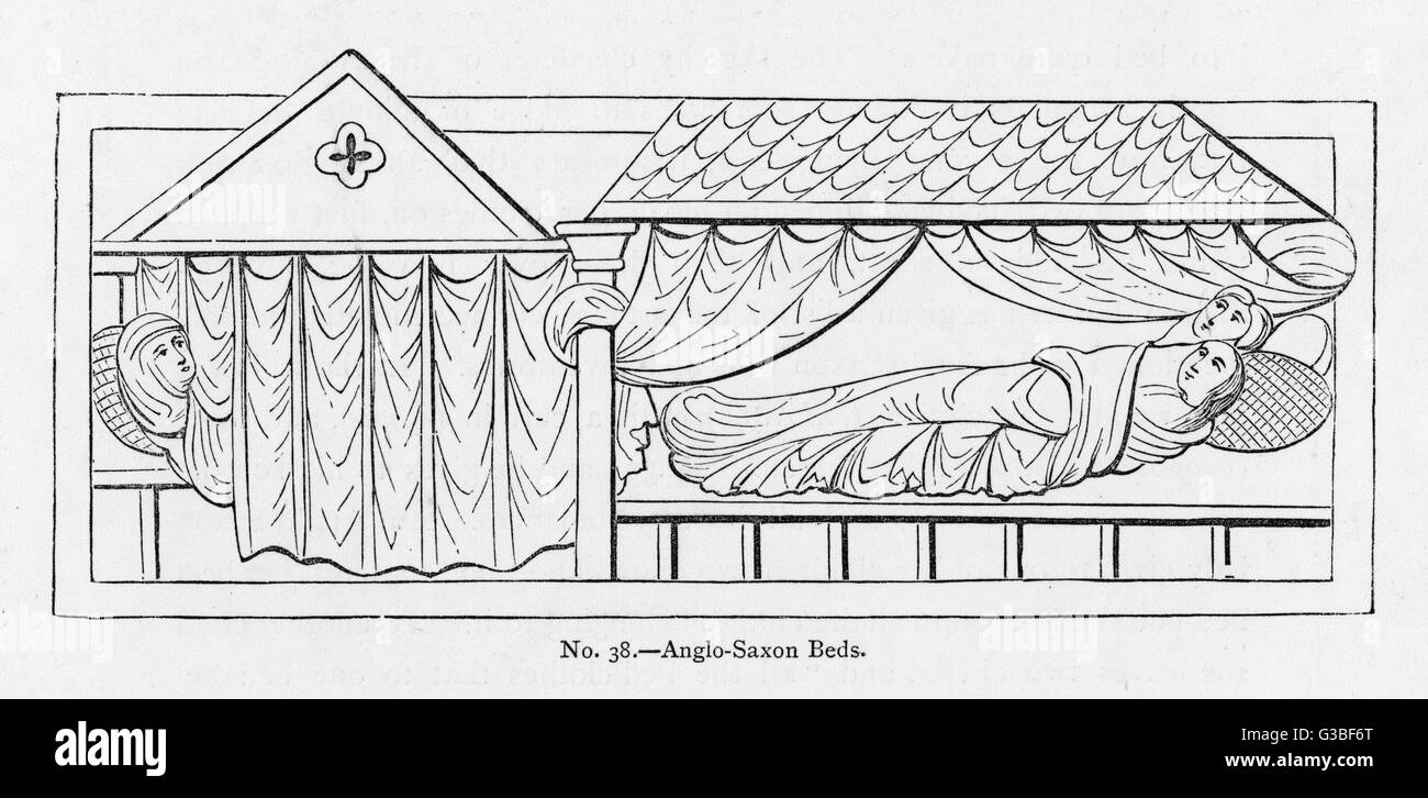 ANGLO SAXON BED Stock Photo