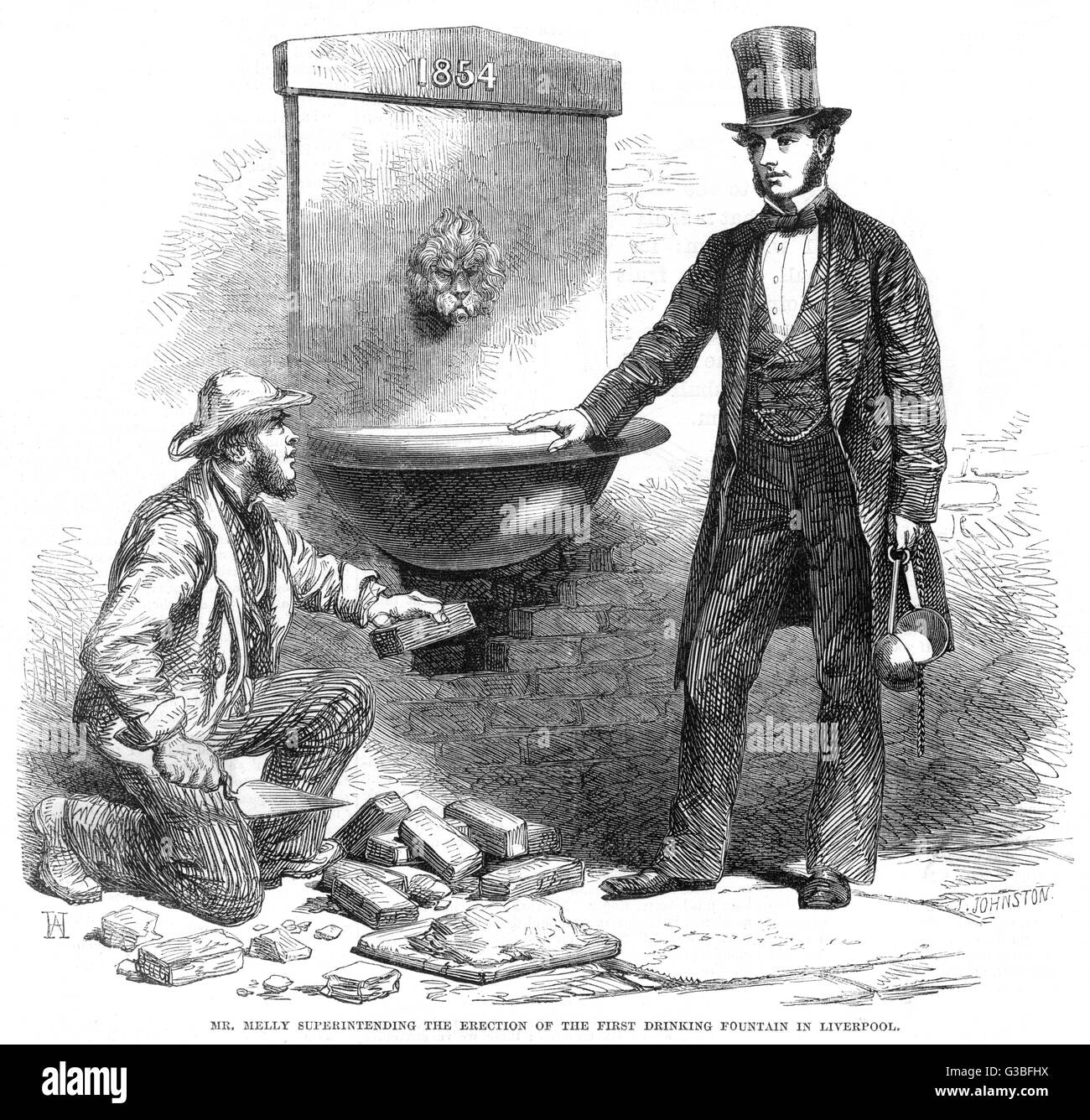 Melly drinking fountain 1861 Stock Photo Alamy