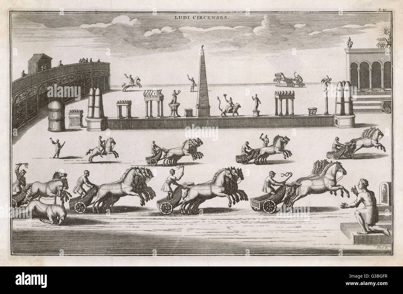 Roman Chariot Race Stock Photo