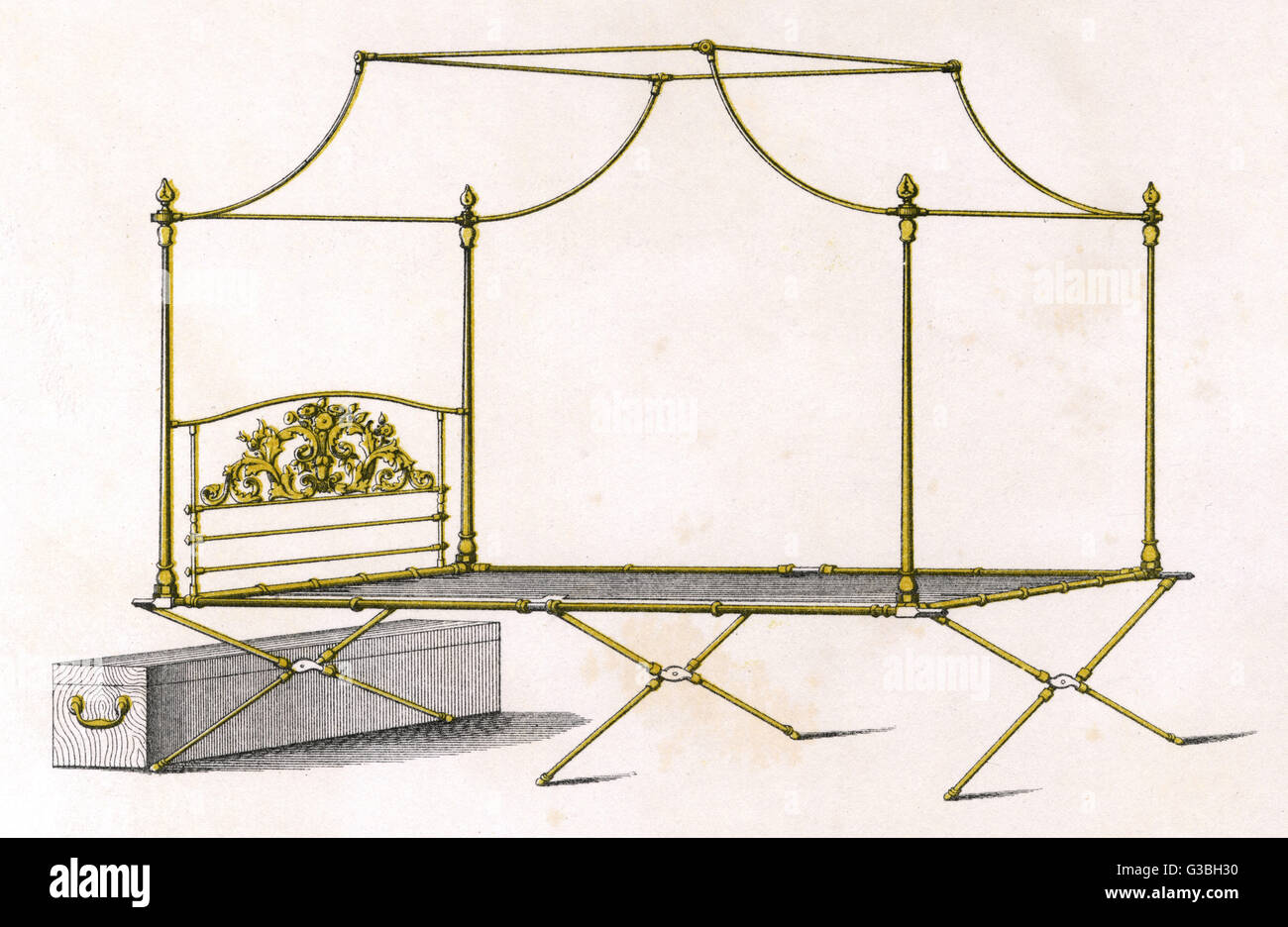 FOLDING BED 1851 Stock Photo