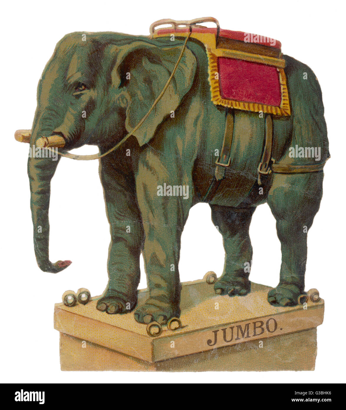 Jumbo, standing ready to give someone a ride.        Date: mid-19th century Stock Photo