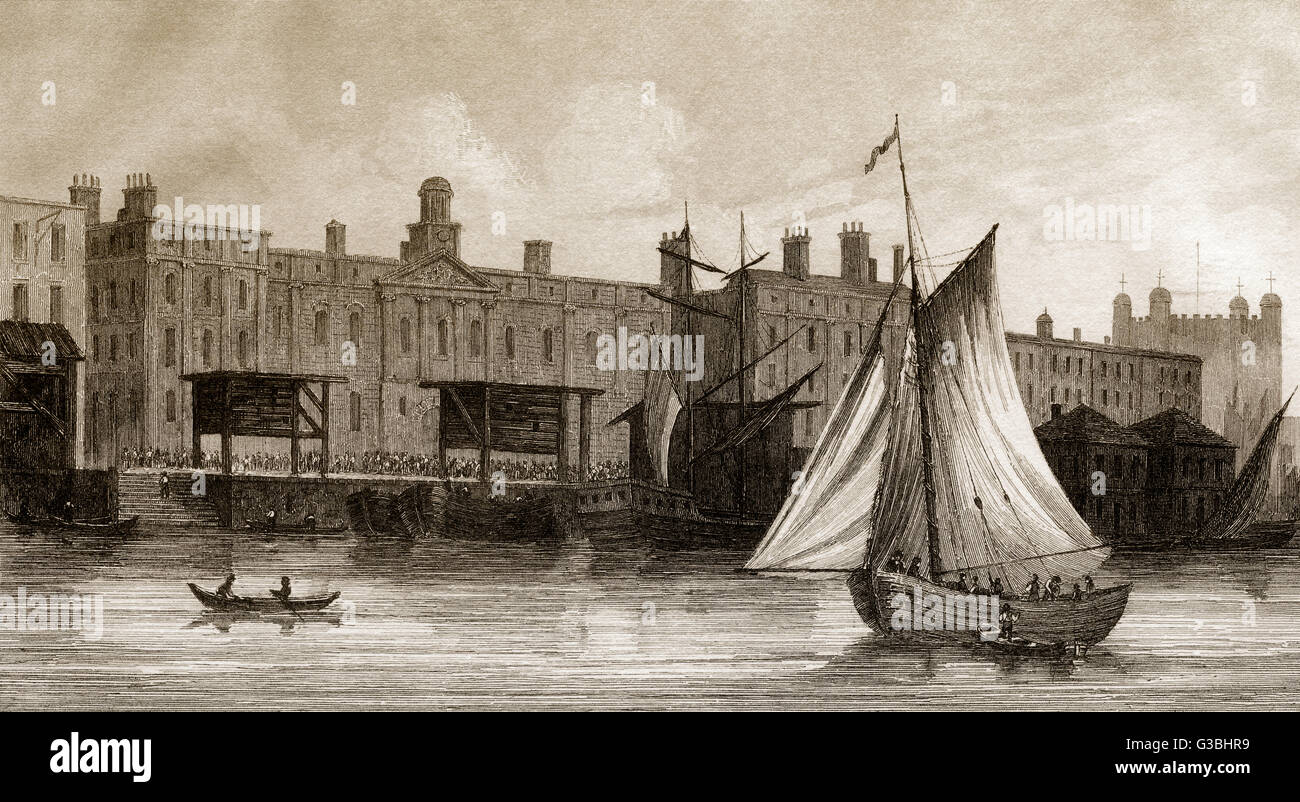 The customs port of London, England, 18th century Stock Photo