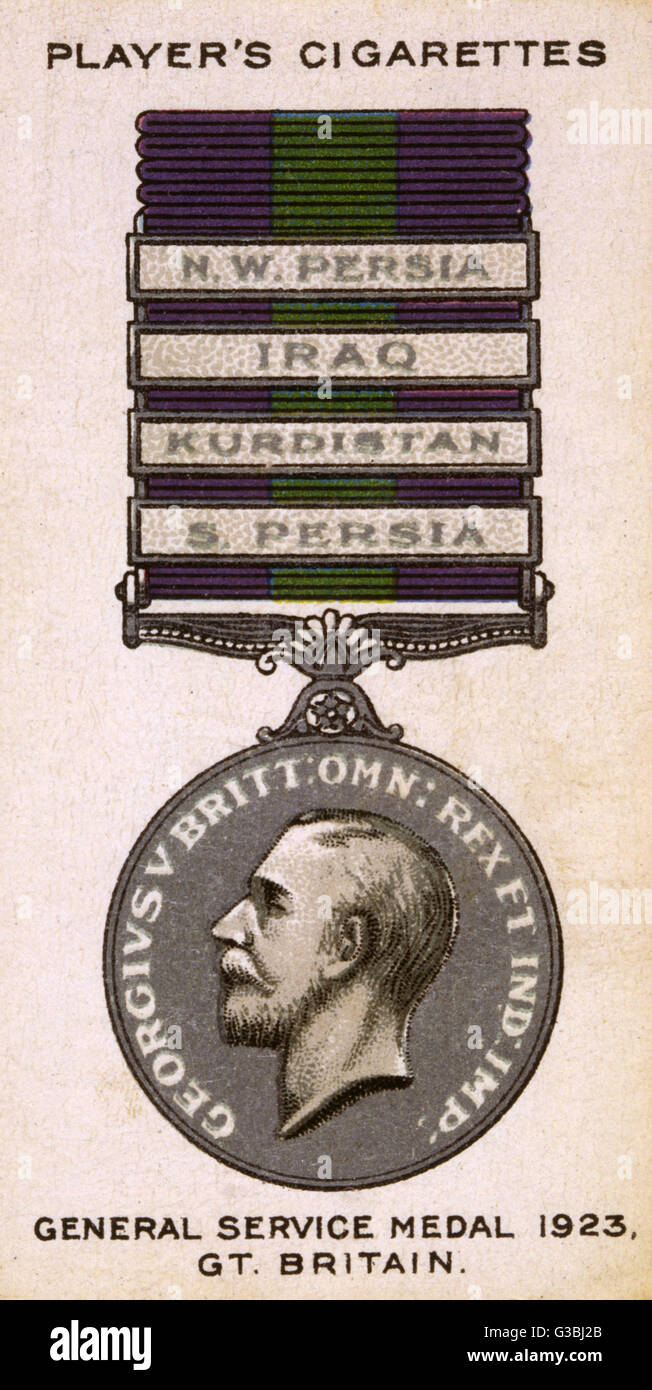 GENERAL SERVICE MEDAL 1923 (includes service in Iraq)        Date: 1927 Stock Photo