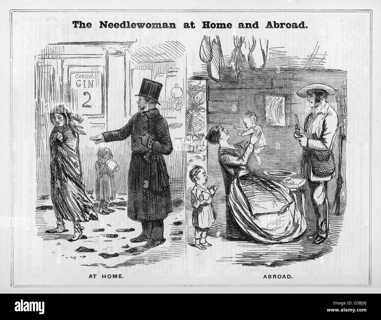 Needlewoman 1850 Stock Photo