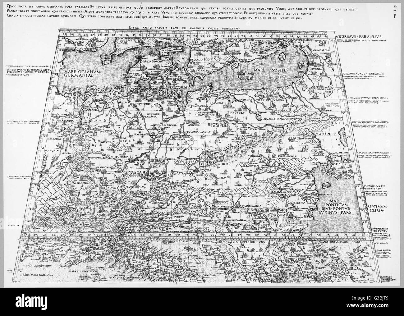 MAP OF EUROPE C15TH Stock Photo