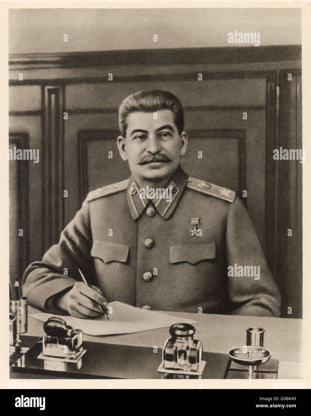 Stalin at His Desk Stock Photo