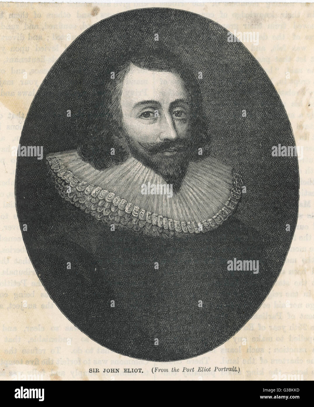 Sir JOHN ELIOT  Statesman and Parliamentarian  who opposed King Charles I and  was imprisoned in the Tower of  London     Date: 1592 - 1632 Stock Photo