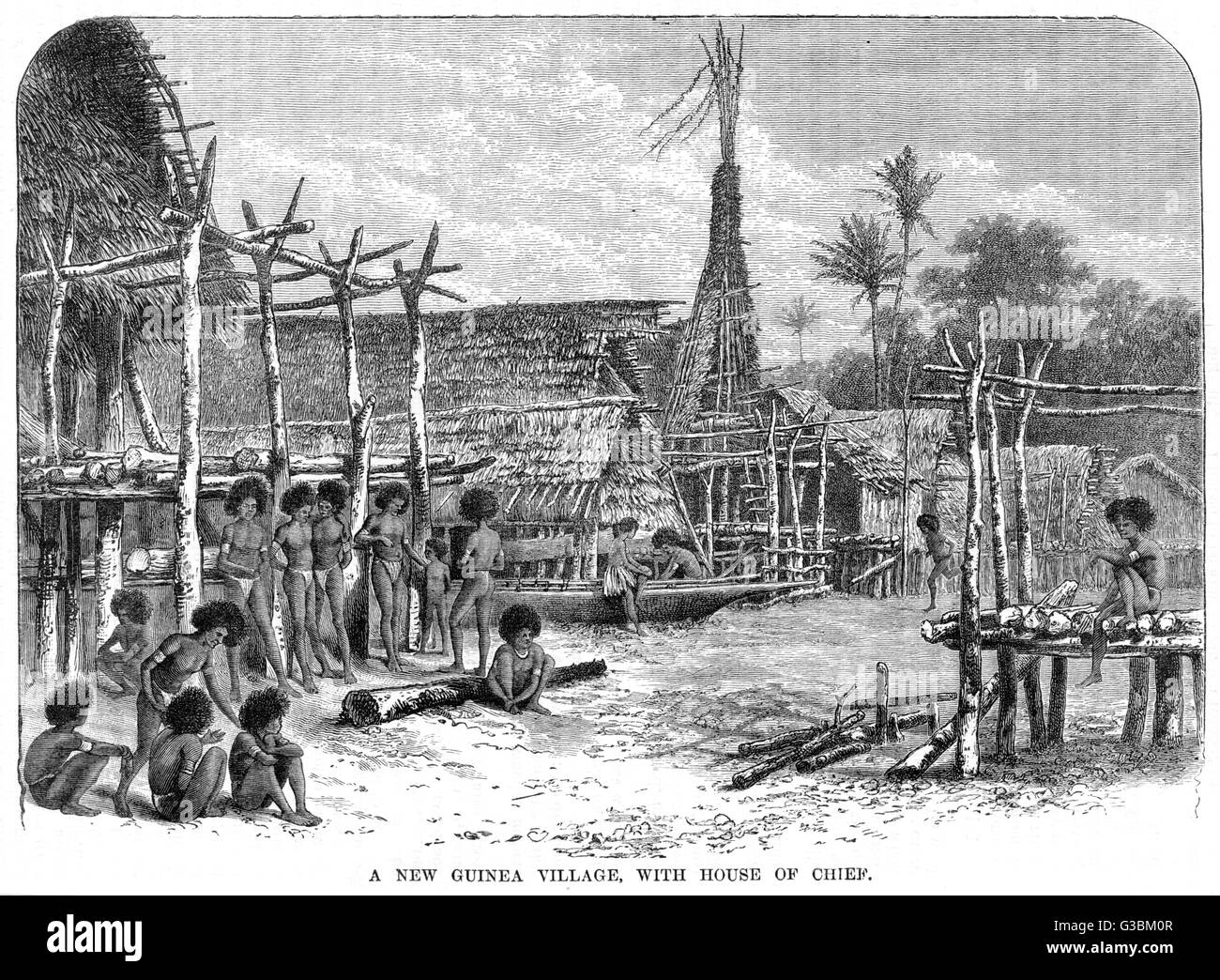 New Guinea village Stock Photo