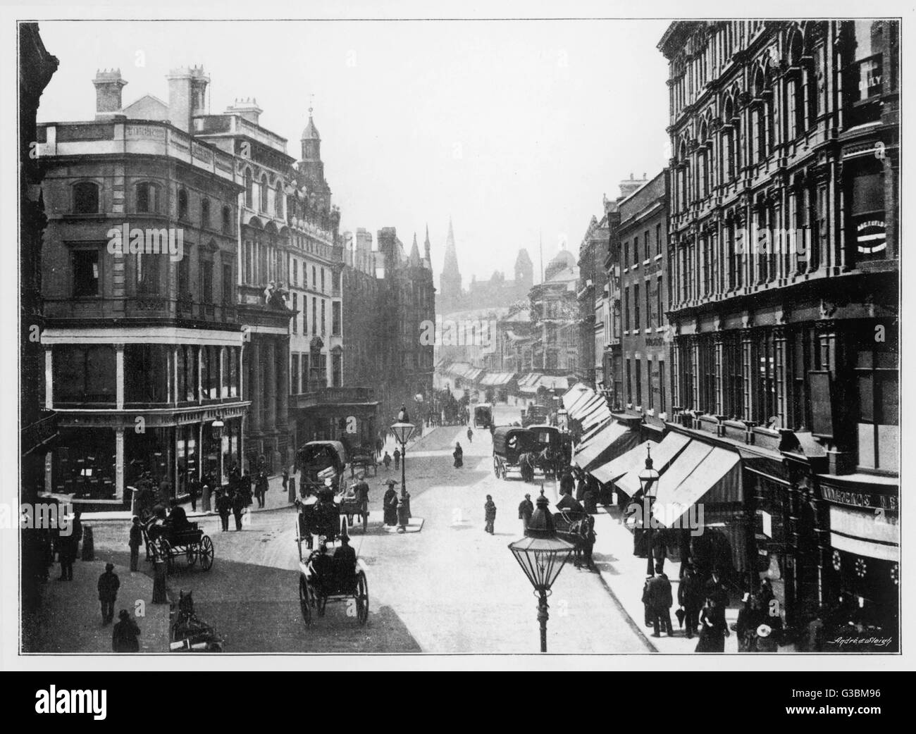View of New Street          Date: 1895 Stock Photo