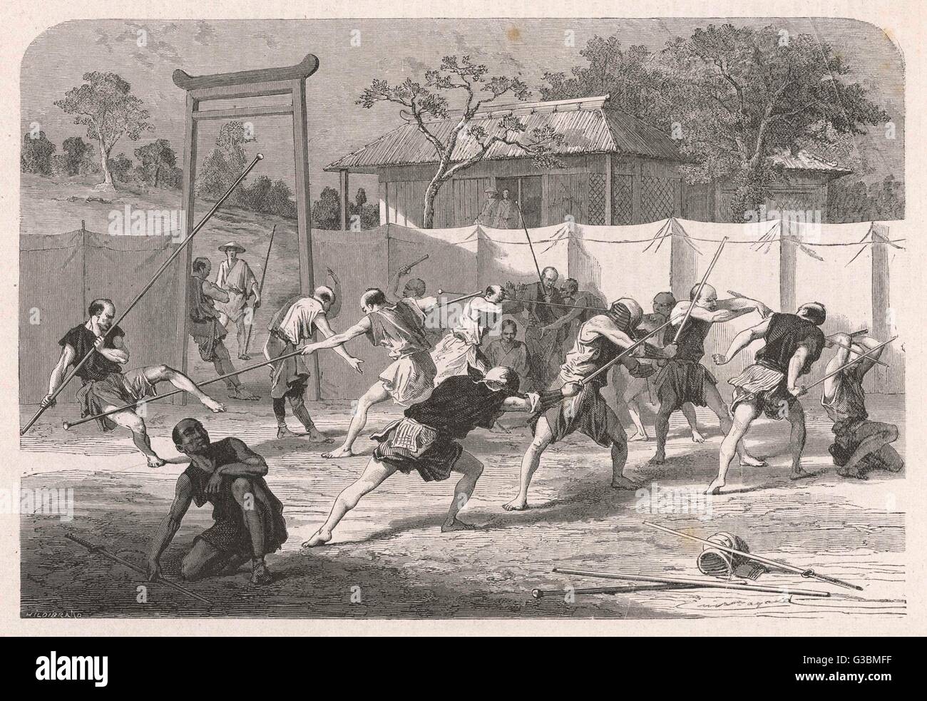 Japanese Staff Fighting Stock Photo Alamy