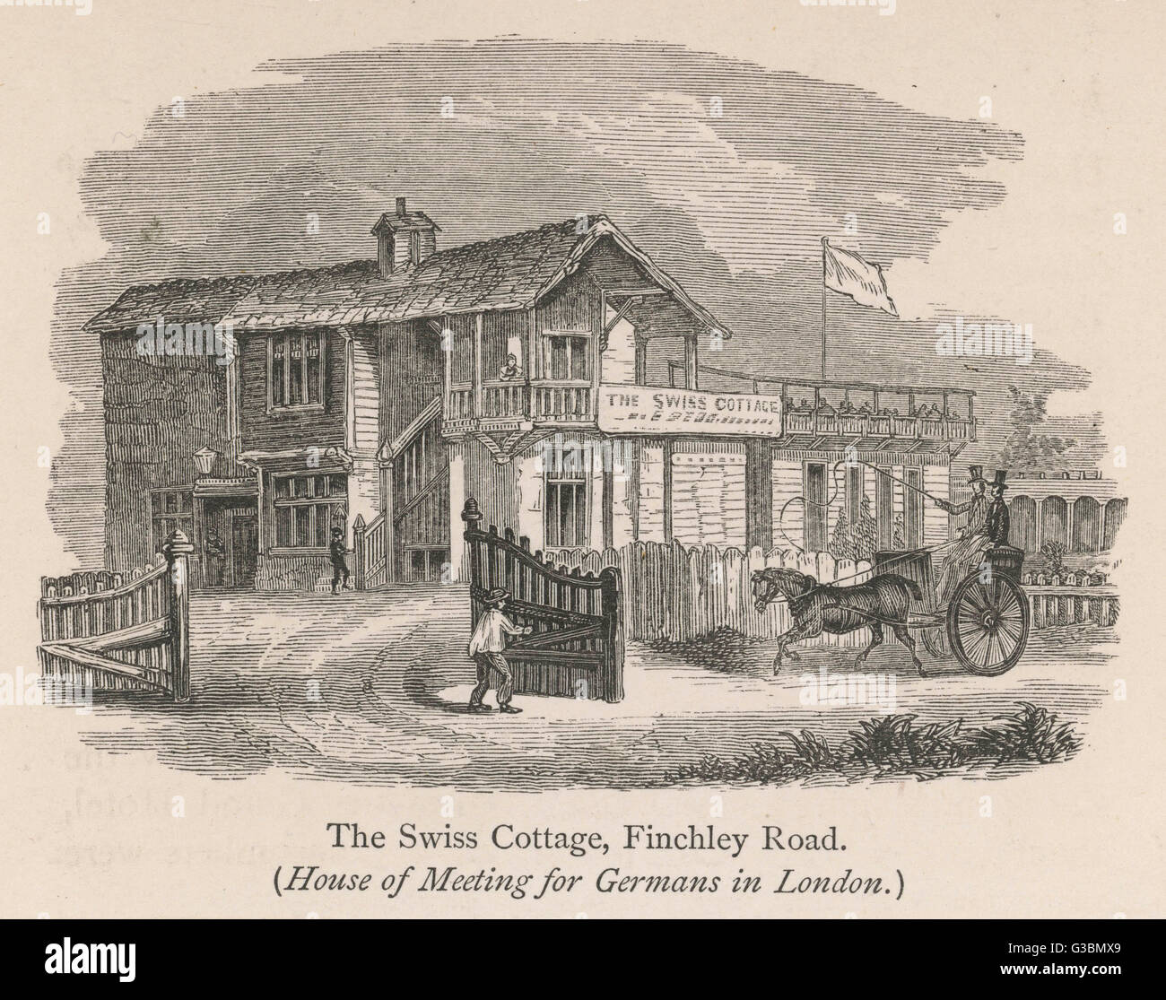 The Swiss Cottage Tavern In Finchley Road London Date Stock Photo
