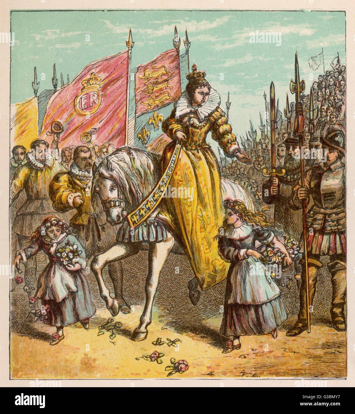 Queen Elizabeth I S Accession To The Throne Is Marked By Rejoicing Stock Photo Alamy