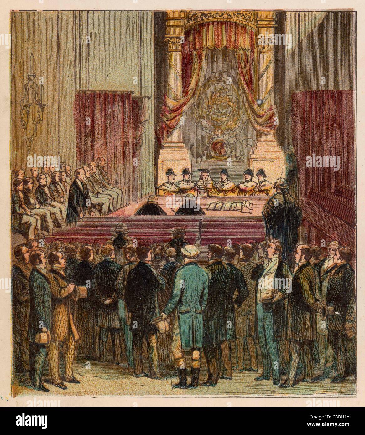 The Reform Bill is finally  passed through the House of  Lords on 7 June 1832        Date: 1832 Stock Photo
