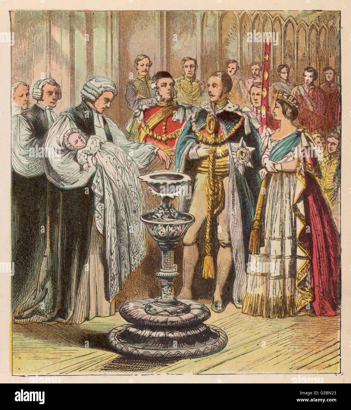 Victoria and Albert at the baptism of their first born son, Prince