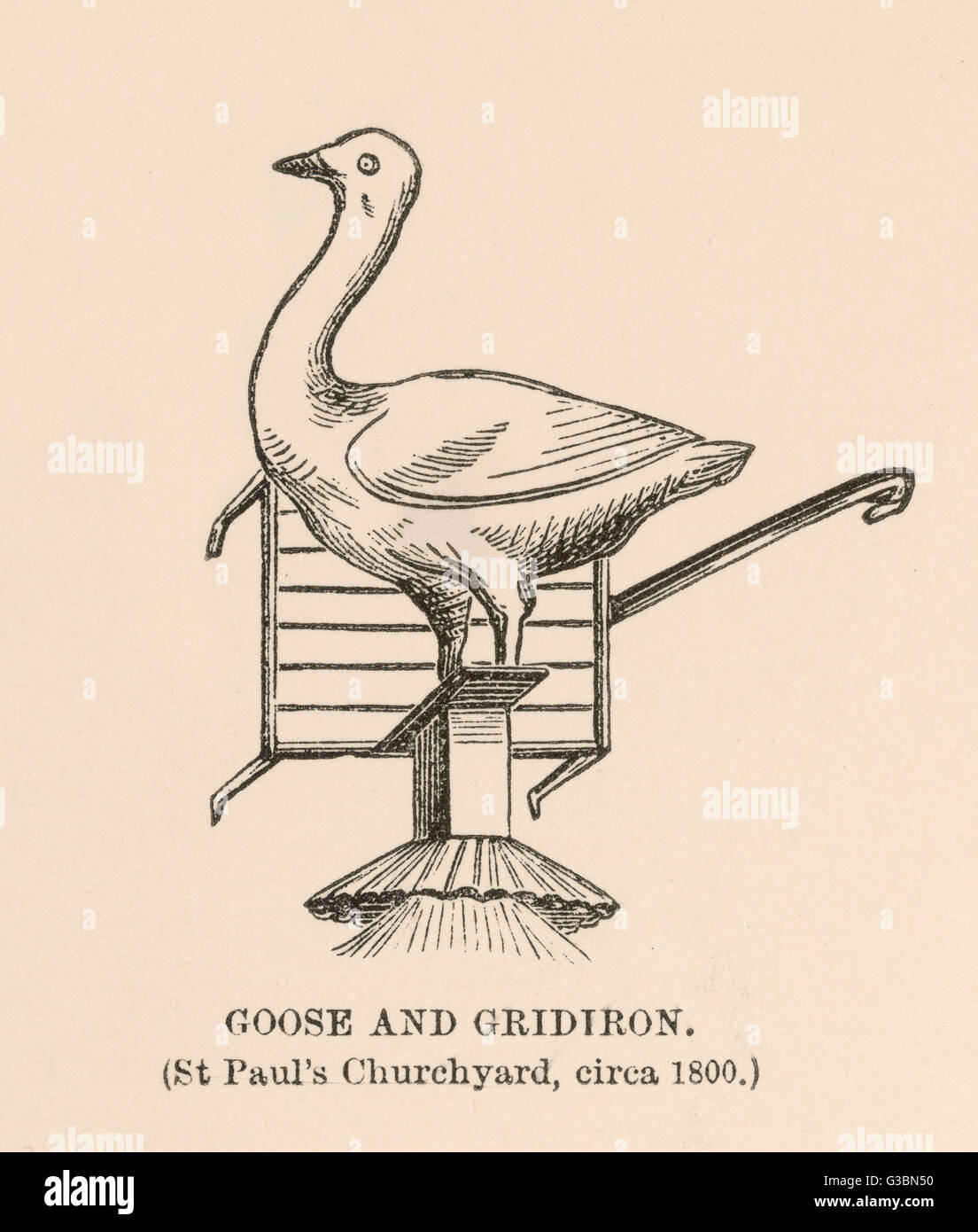 The sign for the Goose and Gridiron inn. Date circa 1800 Stock Photo