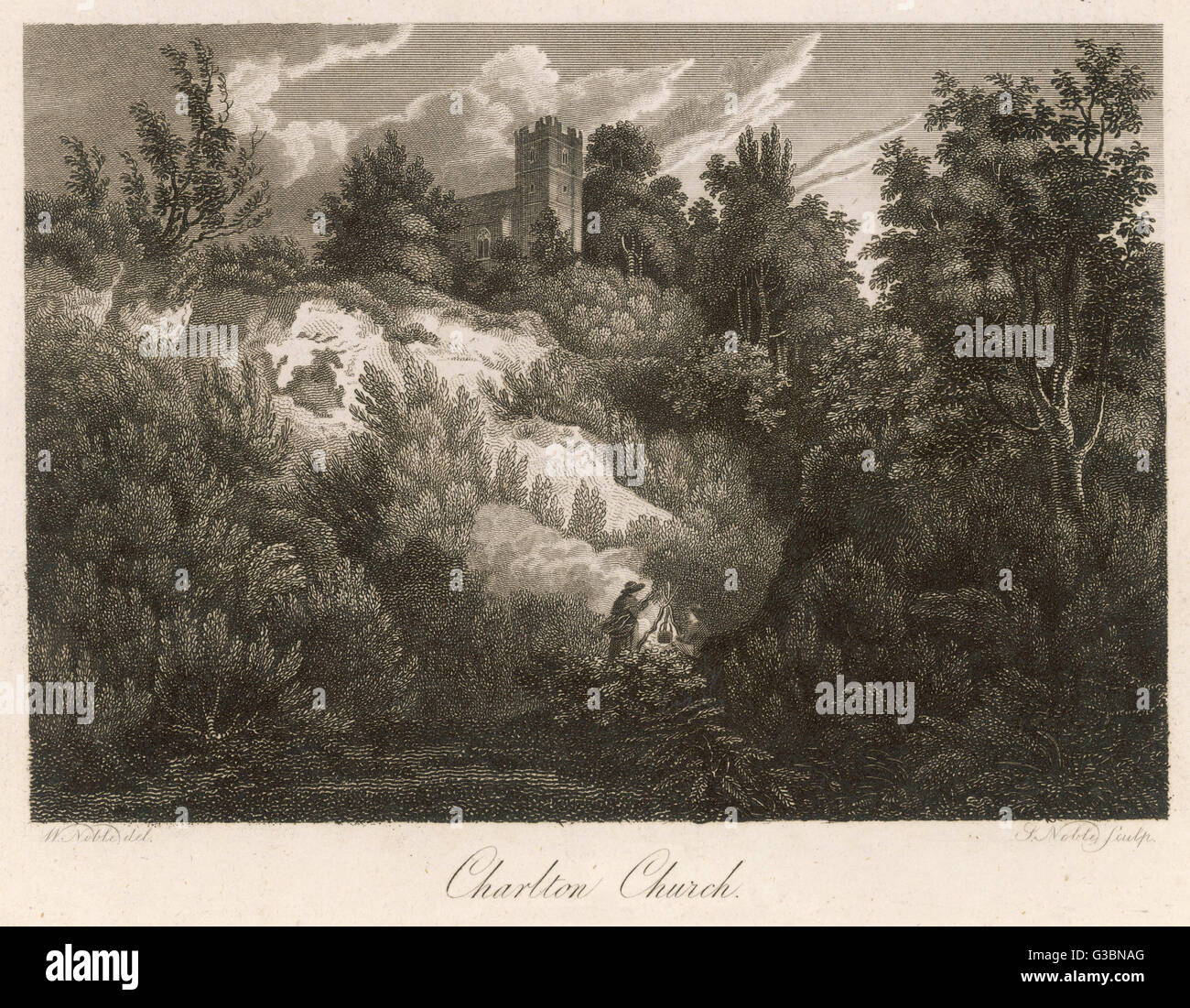 CHARLTON CHURCH 1808 Stock Photo