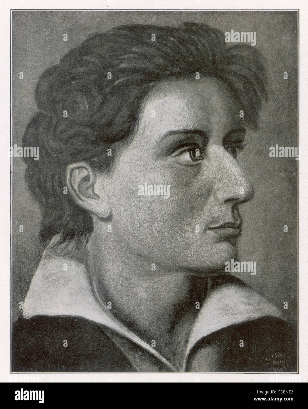FRIEDRICH VON SCHILLER  German writer, poet and  historian, as a young man.        Date: 1759 - 1805 Stock Photo