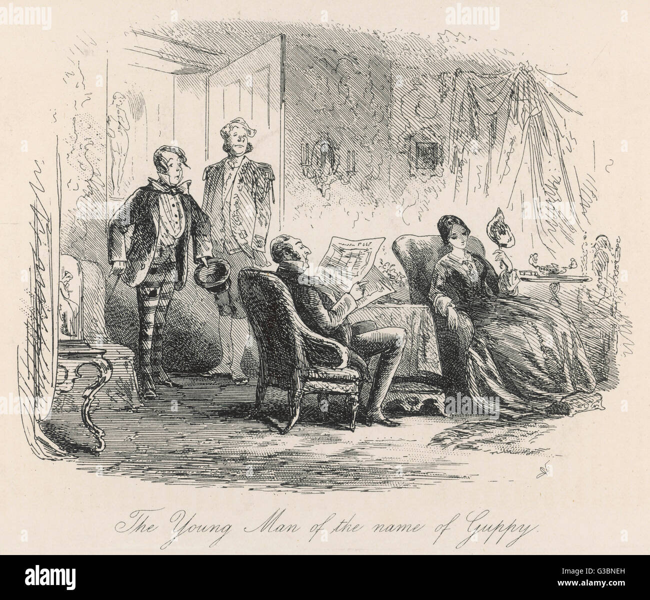 Bleak House, Mr Guppy announced Stock Photo Alamy