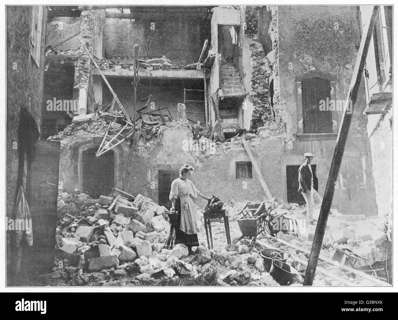 Earthquake - Provence - 1909 Stock Photo