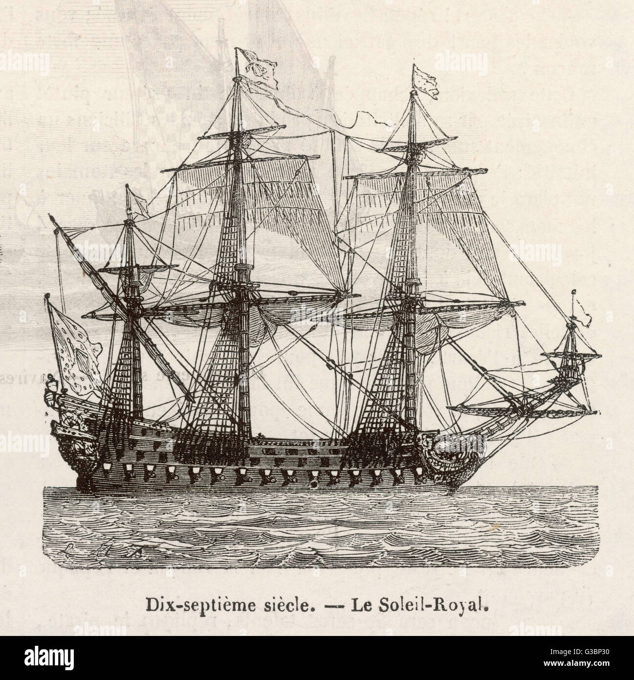 A Seventeenth century French  warship         Date: 17th century Stock Photo