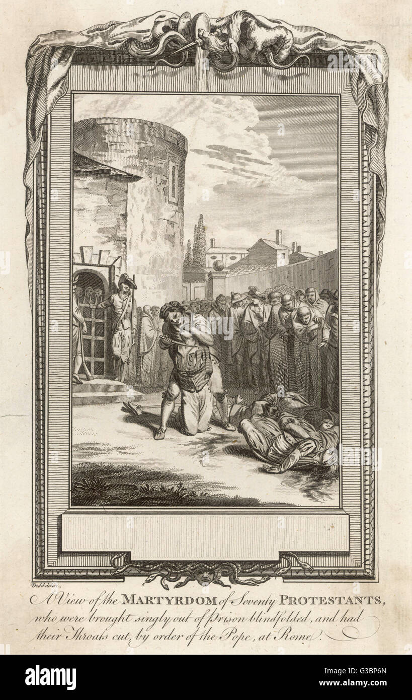 PROTESTANTS EXECUTED Stock Photo