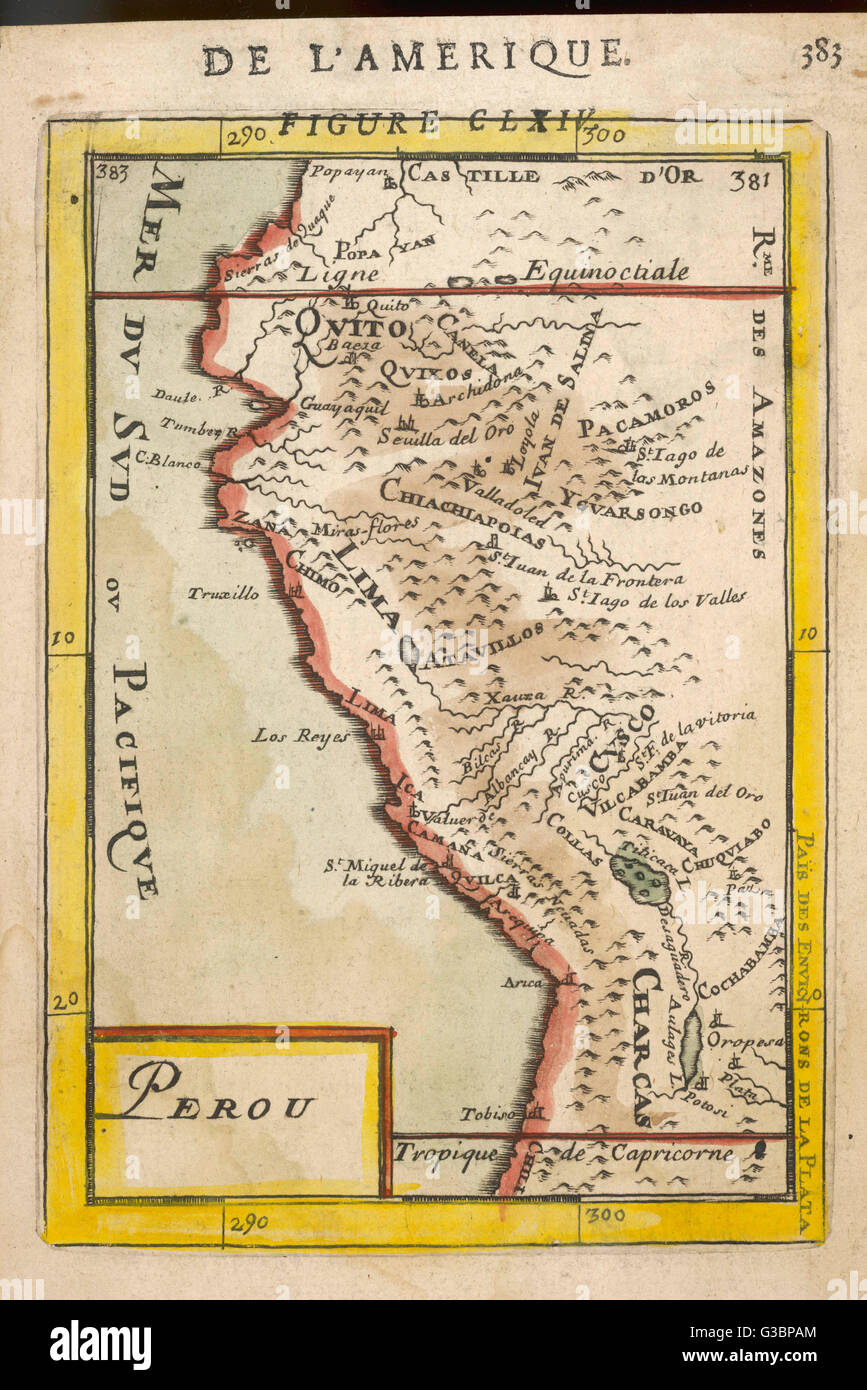 Map of Peru - 1683 - Mallet Stock Photo