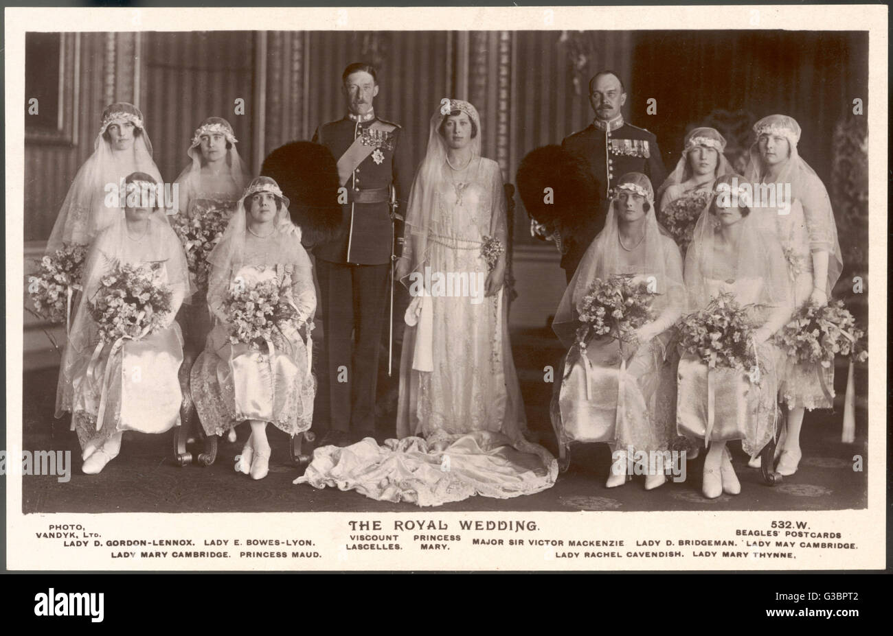 HENRY GEORGE CHARLES VISCOUNT LASCELLES  later 6th Earl of HAREWOOD at his marriage to Princess  Mary.      Date: 1882 - 1947 Stock Photo