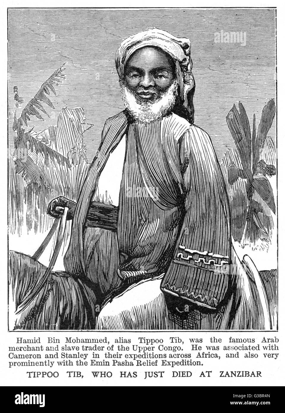 TIPPU TIB Arab merchant and slavetrader of Zanzibar. Date 1837 1905