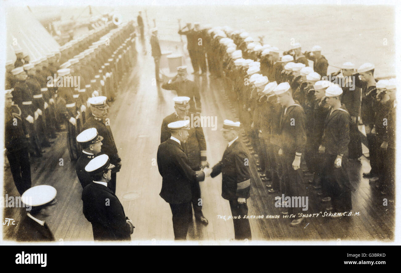 USS New York, American battleship, with George V, WW1 Stock Photo