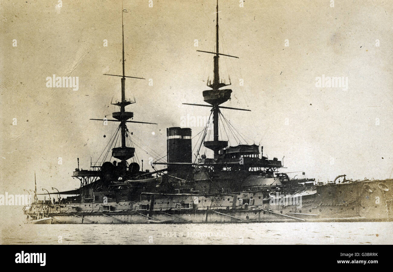 HMS Hannibal, British battleship Stock Photo