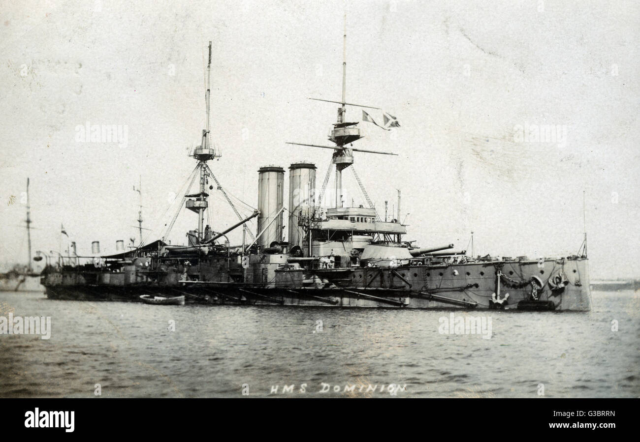 HMS Dominion, British battleship Stock Photo - Alamy