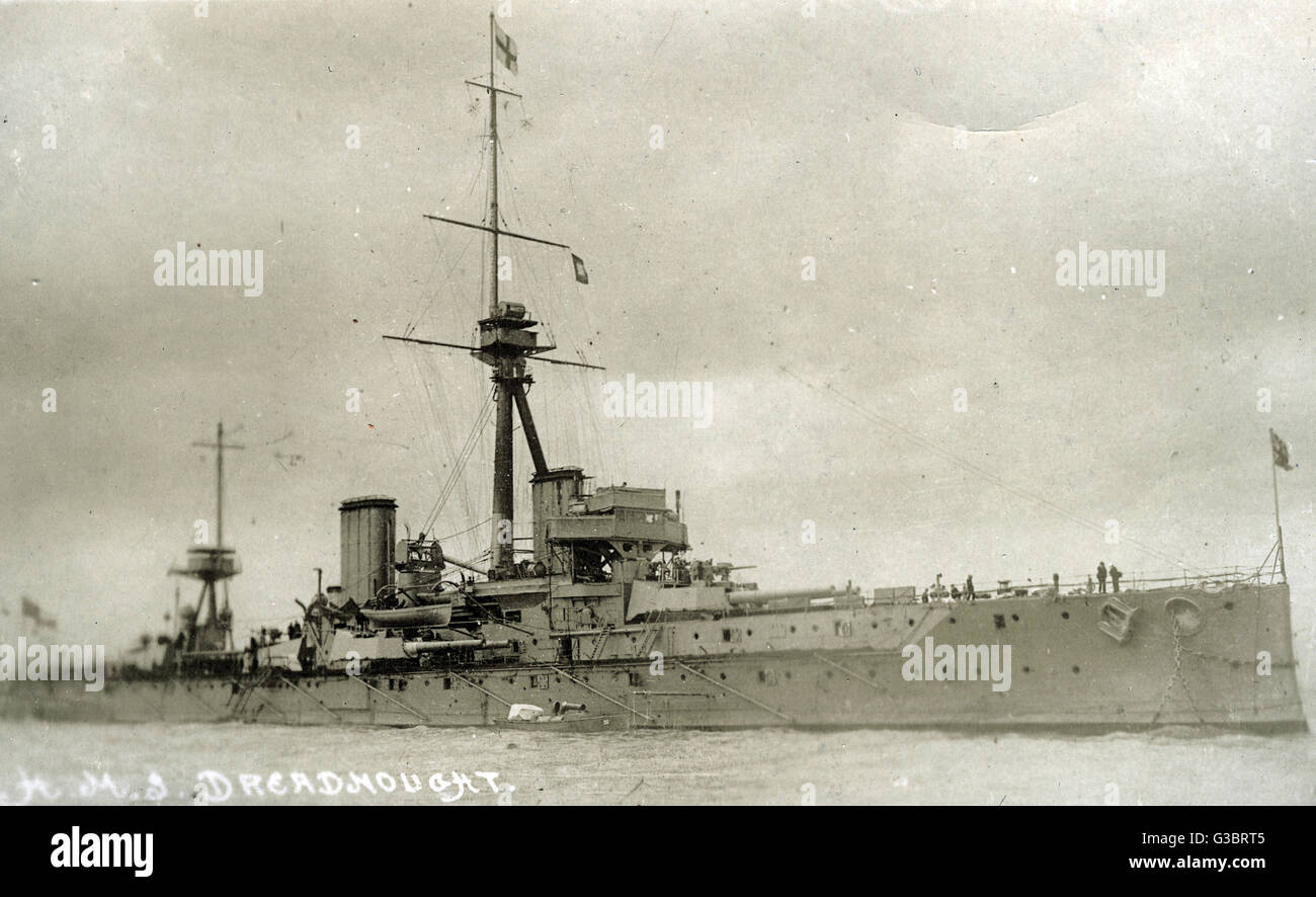 HMS Dreadnought, British battleship Stock Photo